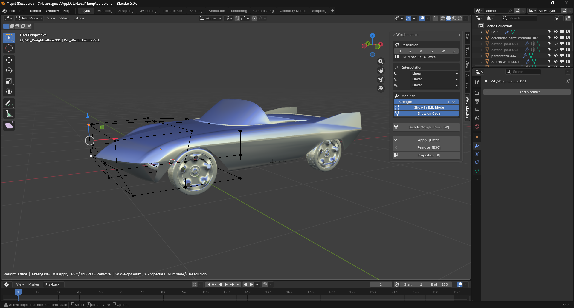 Modify the lattice shape